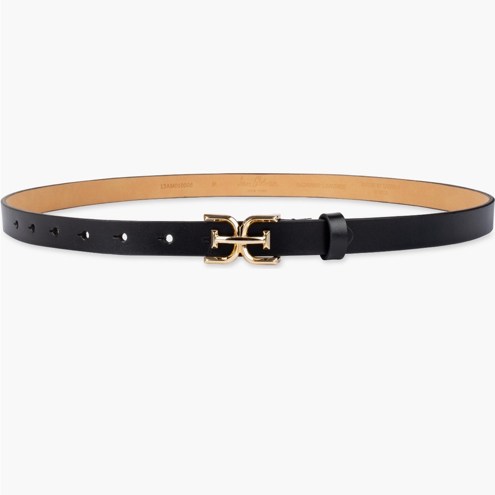 Double E Logo Slim Leather Belt size small